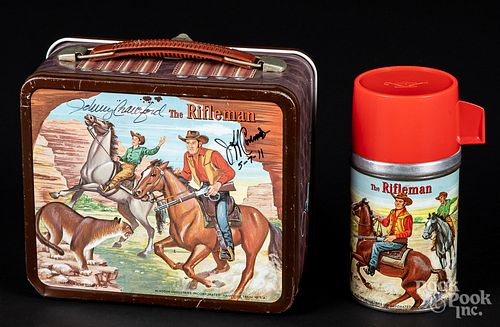 Signed Johnny Crawford, Jeff Connors lunch box