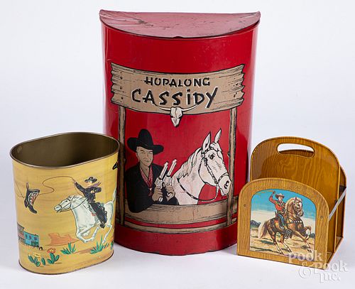 Three tin western items