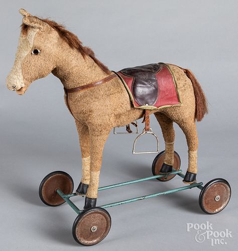 Ride-on horse pull toy, early 20th c.