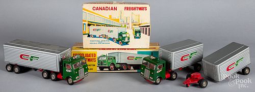 Japanese tin friction Canadian Freightways traile