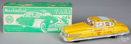 Boxed Marx tin lithograph wind-up Mechanical Taxi