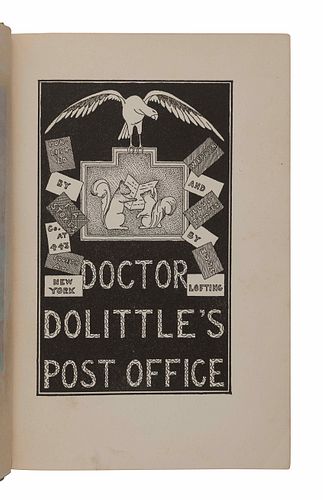 LOFTING, Hugh (1886-1947). Doctor Dolittle's Post Office. New York: F. A. Stokes Co., 1923. 