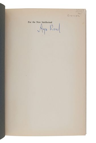 RAND, Ayn (1905-1982). For the New Intellectual: The Philosophy of Ayn Rand. New York: Random House, 1961. 