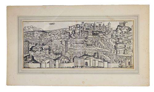 17th Century Engraving of Rome