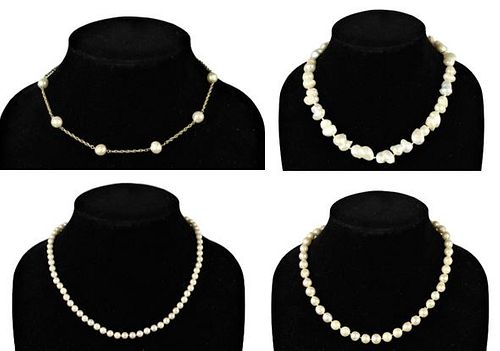 Collection of (4) Pearl Necklaces
