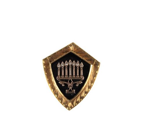 14k Gold Judaica Pin, 5.5 dwt