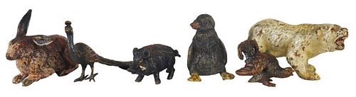 Collection (6) Viennese Diminutive Bronze Animals