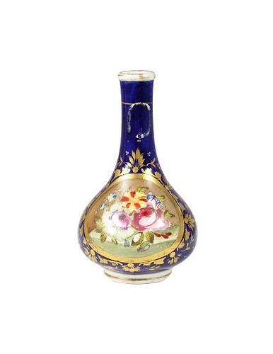 English Bloor Derby Cobalt Decorated Vase
