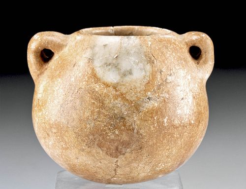 Gorgeous Egyptian Alabaster Jar w/ Lug Handles
