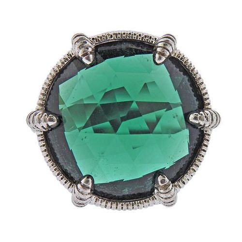 Judith Ripka Silver Green Stone Ring