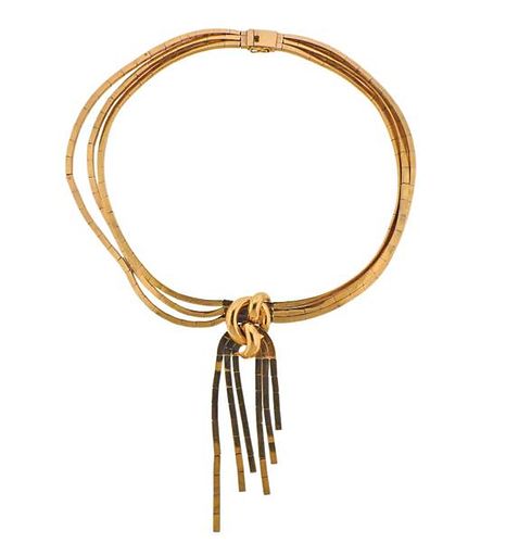 Mid Century 18K Gold Pendant Necklace 