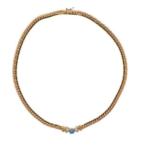 Uno a Erre 18K Gold Diamond Blue Stone Necklace