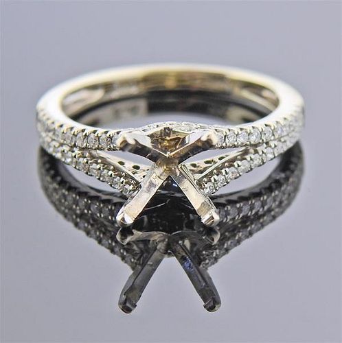 Shane &amp; Co 14K Gold Diamond Engagement Ring Mounting