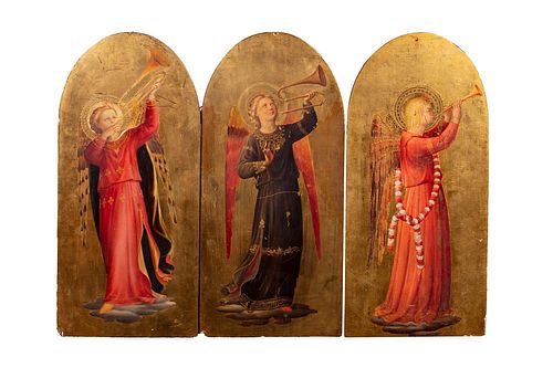 Da Beato Angelico, secolo XIX - Triptych with musician angels
