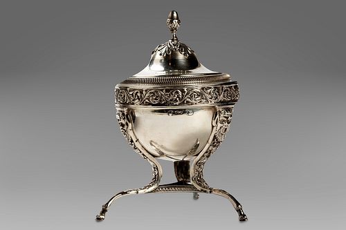 Silver sugar bowl, Lombard-Venetian punch, 19th century