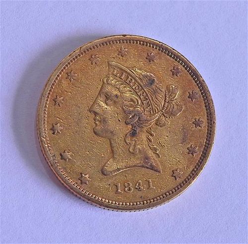 1841 Liberty Head 10 Dollars Eagle Gold US Coin 