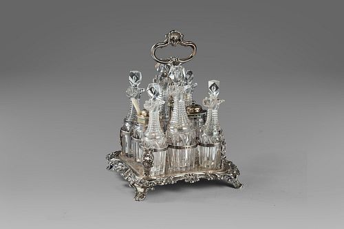 Crystal and silver tableware, England 19th century