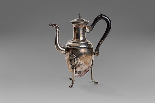 Impero silver coffee pot, Naples first half of the 19th century