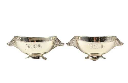 Pair of Sterling "Boars Head" Open Salt Dishes