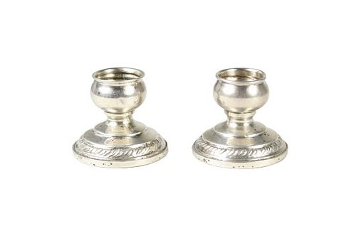 Pair of Miniature Sterling Silver Candle Holders