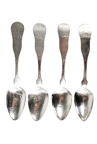 Collection of (4) American Coin Silver Spoons