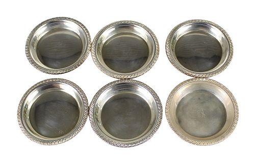 Set of (6) Sterling Silver Ashtrays