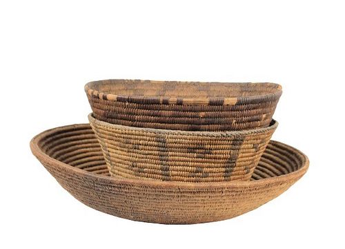 (3) Native American, Southwestern Woven Baskets