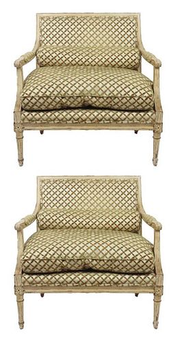 Painted Pair of French Louis XVI Chairs
