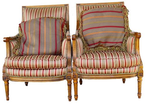 Pair Louis XVI Style Bergerres Chairs
