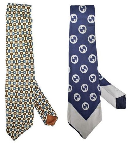 (2) Vintage Gucci Men's Ties