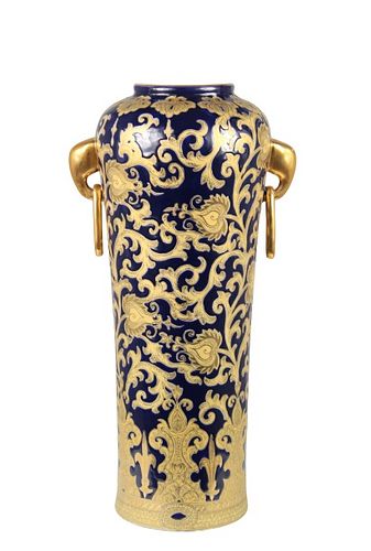 Chinese Porcelain Vase With Elephant Head Handles