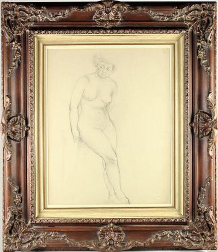 Female Nude, Signed Original Drawing