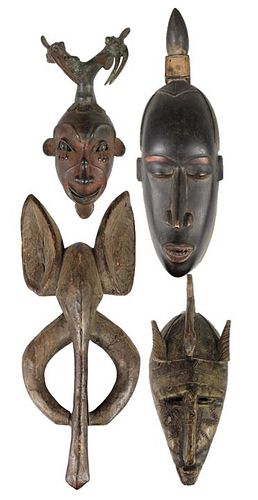 Collection of 4 African Masks