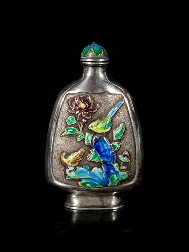 An Enamel on Silver Snuff Bottle
Height overall 3 in., 7.6 cm.