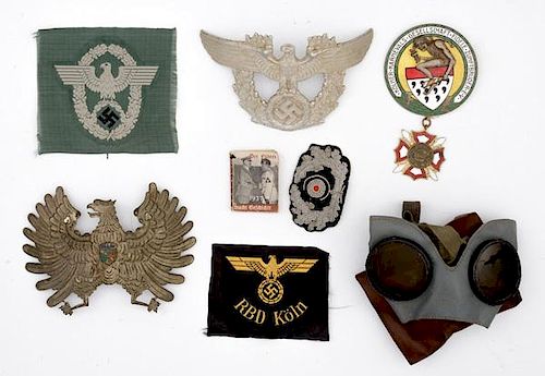 German WWII Assorted Insignia, Lot of Eight 