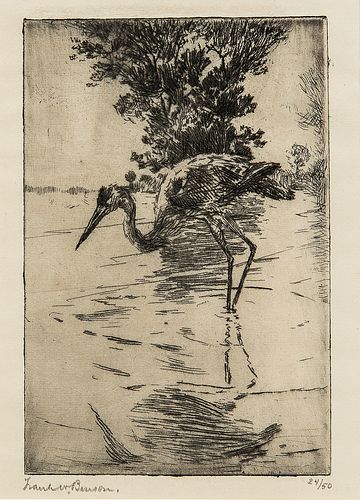 Frank Weston Benson (American, 1862-1951)      Blue Heron