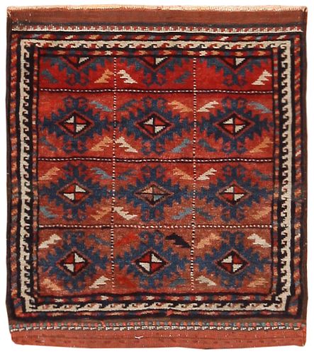 Antique Persian Balouch , 1 ft 7 in x 1 ft 8 in ( 0.48 m x 0.50 m )