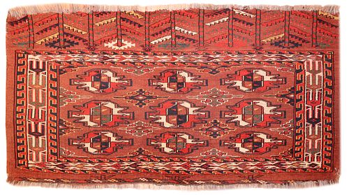 Antique Turkman Yomud Chuval , 2 ft 4 in x 4 ft 3 in ( 0.71 m x 1.30 m )