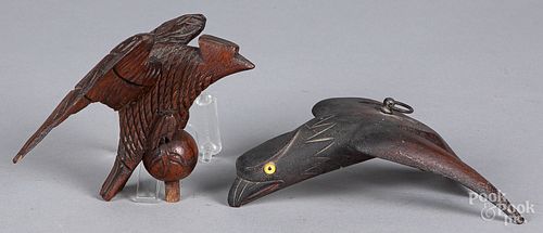 Two carved wood eagles, late 19th c.