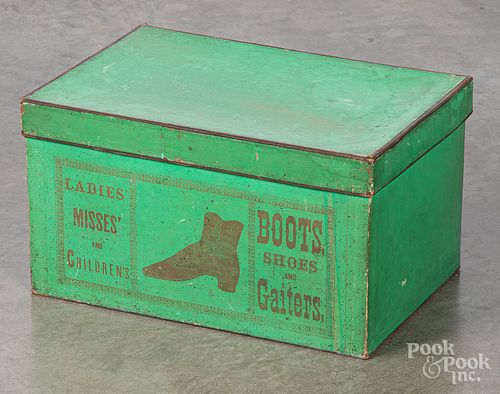Green Boots, Shoes and Gaiters box, late 19th c.
