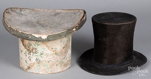 Two hat-form wallpaper boxes, 19th c.