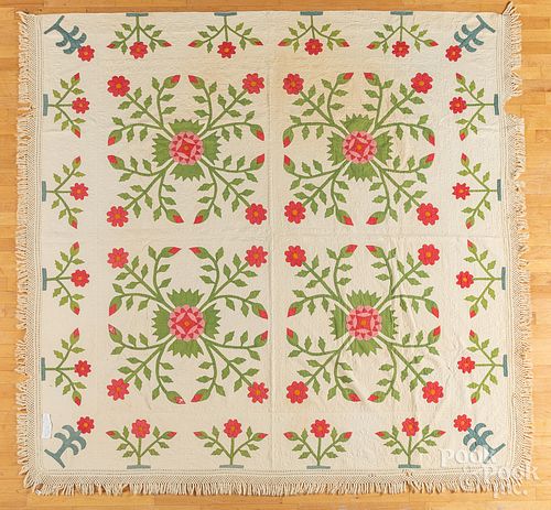 Whig Rose quilt, late 19th c.