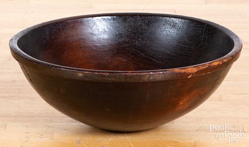 Massive turned wood bowl, 19th c.