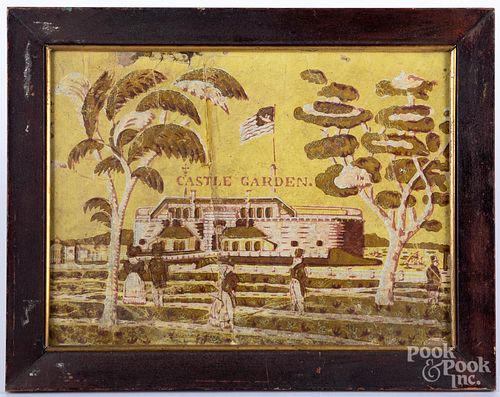 Wallpaper Castle Garden panel, 19th c.