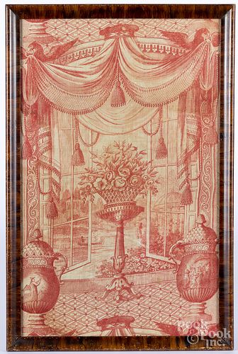 Copper engraved fabric panel, 18th c.