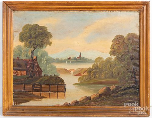 Primitive Hudson River landscape, 19th c.