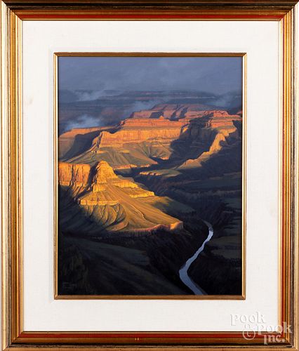 John D. Cogan, oil on canvas western landscape