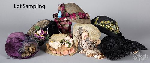 Group of early hats and bonnets.