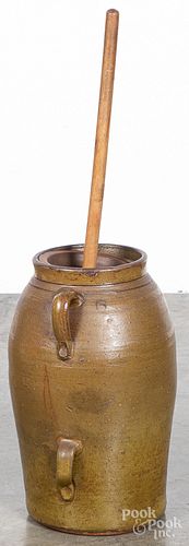 Stoneware churn, 19th c.