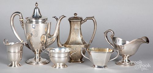 Sterling silver teawares, 48 ozt.
